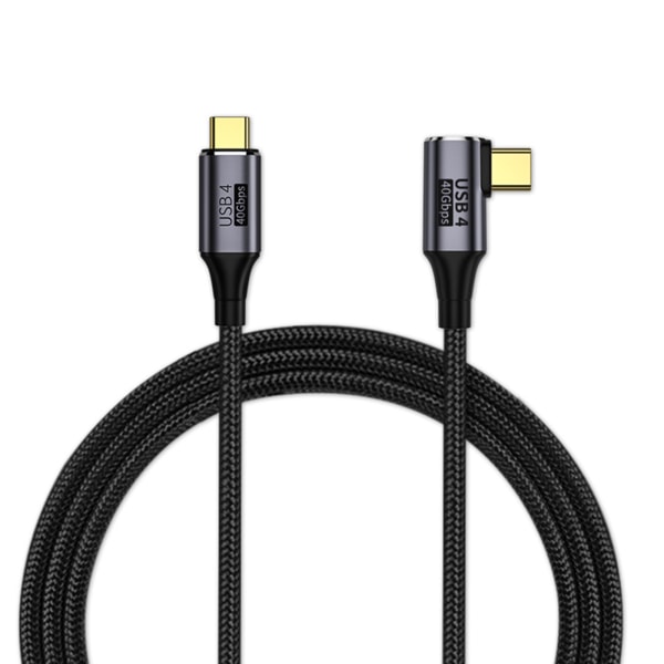 USB C til Type C opladerkabel retvinklet USB C datalinje 40 Gbps 100 W Type-C