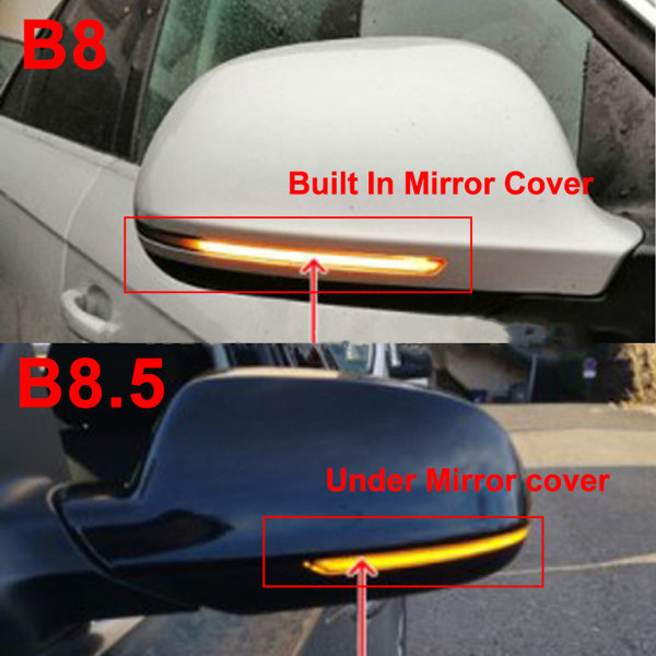 Bilflytande LED dynamisk backspegel Blinkers för AudiA3 B8 A4 S4 A5 S5 A6 Yellow B8.5