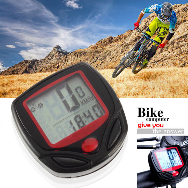 Cykel Hastighetsmätare Klocka Watch Cykel Cykeldator Vägmätare LCD Bakgrundsbelysning Display & Multifunktions Hastighetsindikator