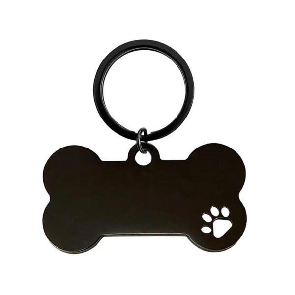 Söt hundben nyckelring Charm Härlig benformad nyckelring hängande bilnyckel hängande prydnad metall nyckelring väska berlock Black
