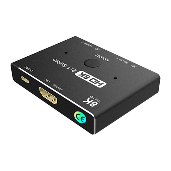 HDMI-kompatibel 2.1 Switcher 2 In 1 Out Switch Selector Box 8k 60Hz 3D-skærme