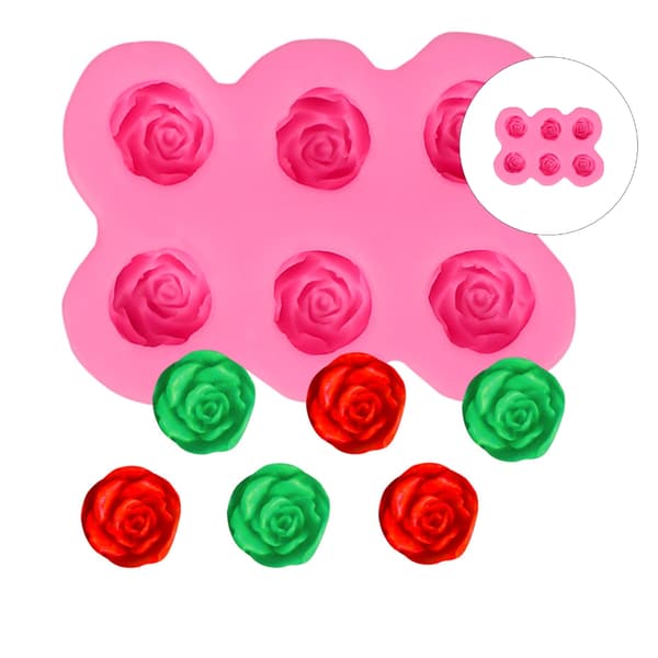 Blomster silikoneforme til kagepynt Cupcake Toppers Rose Fondantforme