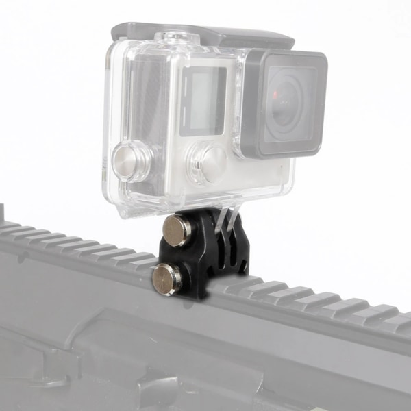 Uppgraderad Action Camera Rail Mount Fast Adapter för Picatinny Airsoft Rifle Mount Adapter för utomhusutrustning Hållbar Black Color