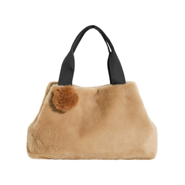 Plyschväska Stor kapacitet Shoppingväska Mode Casual Väska Damväska Khaki