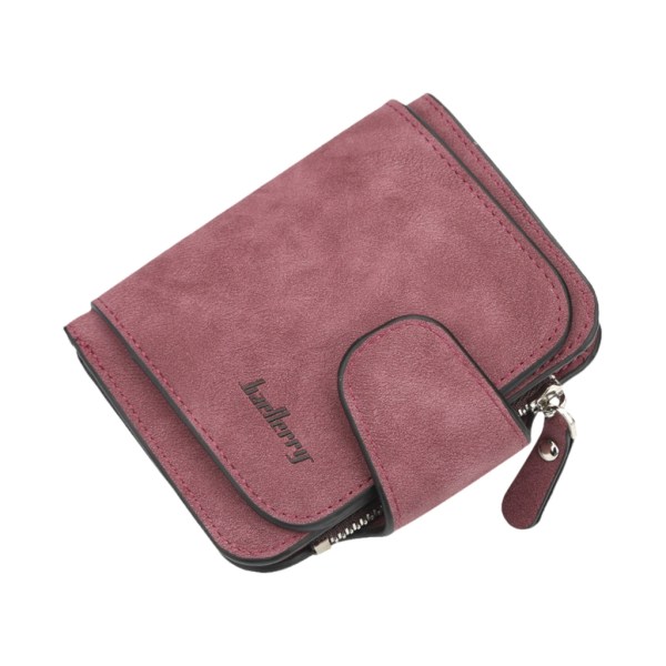 Kort lommebok Enkel Hasp-pung Myntlommekortholder Matt matt PU-skinn Dark red