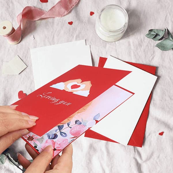 Pop-up Hjerte Valentinsdag Velsignelse Håndskrift Kort Tilbehør