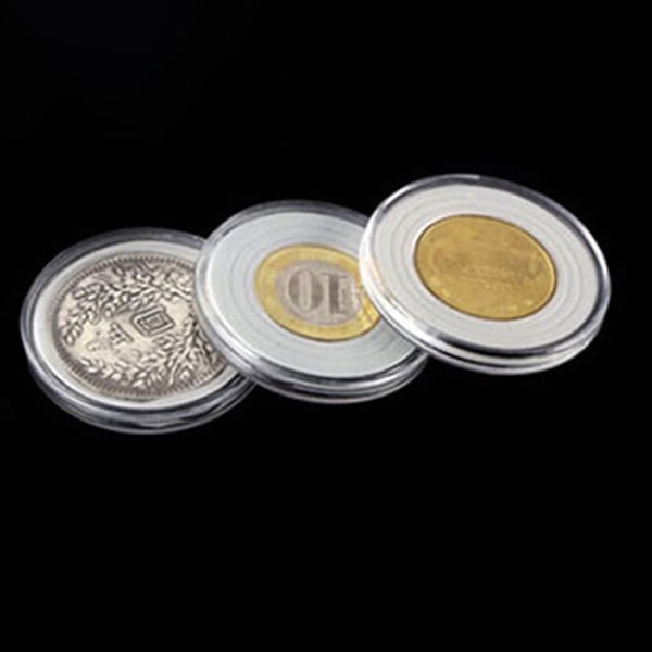 10 stycken myntkapslar 25 mm NFC-mynthållare Klar akrylförvaring för case för 1 tum NFC-taggar Mynt med Organizer B