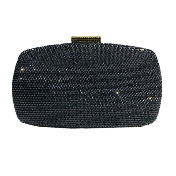 Kvinner Sparkly Rhinestones Evening Bag vesker Crystal Diamond håndveske med kjede Black