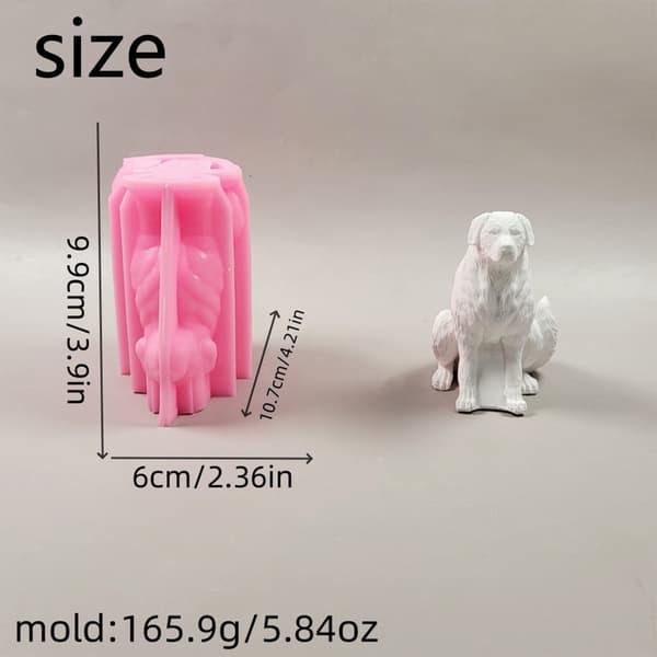 Silikonform 3D Hunder Lysformer Støpeformer Lyslaging Former