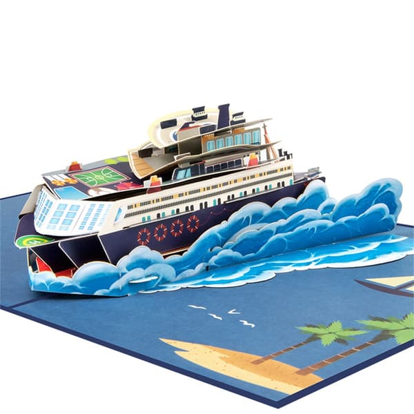 Kryssningsfartygstema 3D PopUp-kort Kuvert Grattiskort Dekorationer