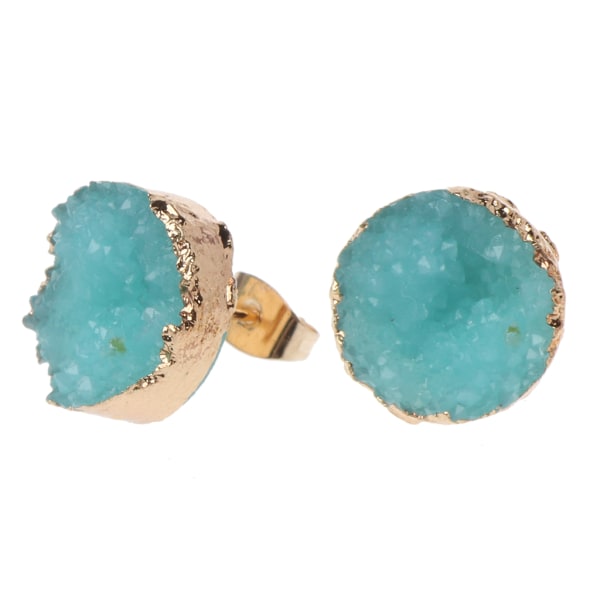 Kawaii Øreringe Stud Muiti-farve Druzy Stone Stud Øreringe Smykker Decor Uregelmæssig Faux Quartz Geode Krystal Øreringe Post