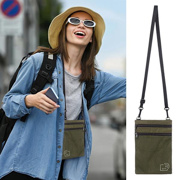 Rejsepasholder Travel Secure Neck Punge Travel Pouch Neck Pouch Army Green