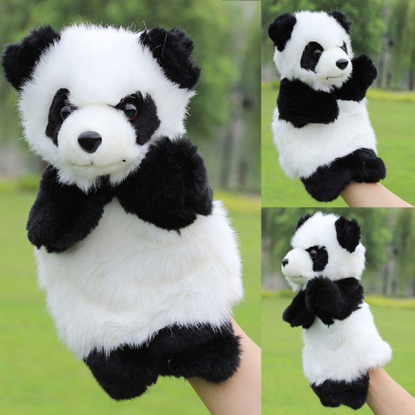 Söta Panda Handdockor för barn Berättar Berättelse Dräkt Barn Plysch för docka Favorit Halloween Presenter Barn Härlig present