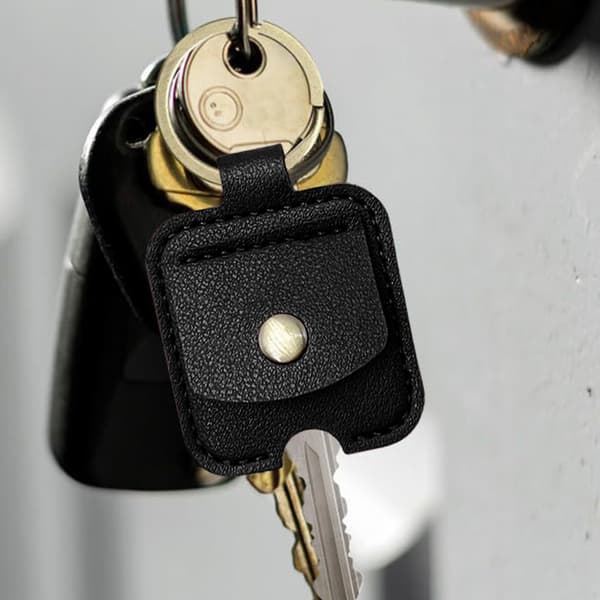 Moderne Snap Lock Nøglering PU Læder Tekstur Nøglering Egnet til Mænd Kvinder