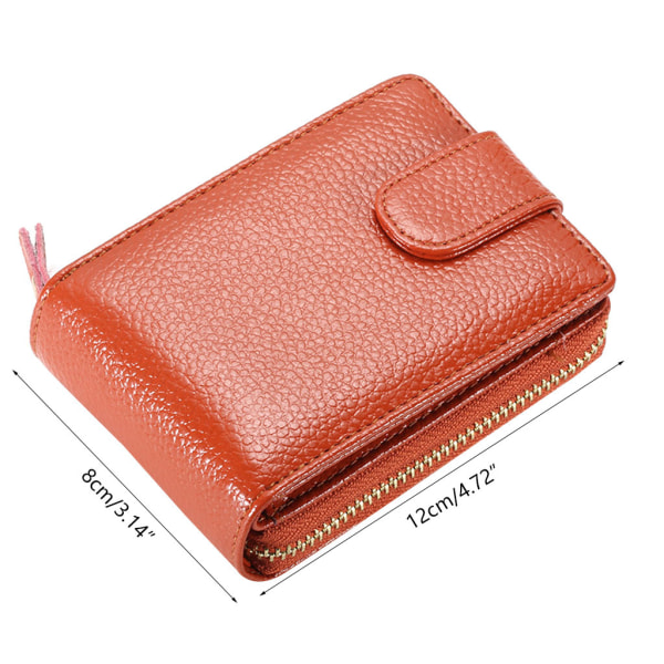 Muodikas käyntikorttikotelo, joka estää pankin luottokorttien tunnus case vetoketjullinen laukku Lompakon organizer naisille miehille RFID red