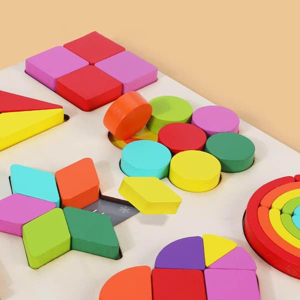 Trä Geobräda Grafikkort Formmatchningsspel Småbarnsleksak