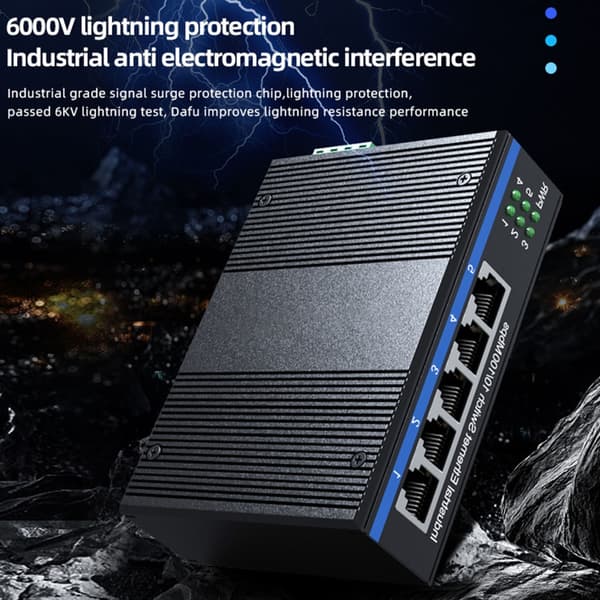Nätverk Ethernet Switch DIN-skena Monterad Plug and Play Installation