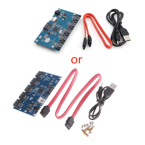 PCIe SATA Adapter 5 Port SATA 3.0 Controller Expansion Card för Bitcoin Mining