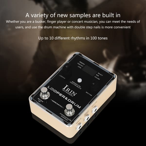 Looper Pedal Trummaskin Stereo Gitarr Loop Recorder Pedal med Skärm