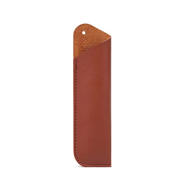 Kulspetspenna Förpackning Förvaringsväska PU Läder Case Hållare Pennfodral Dark brown