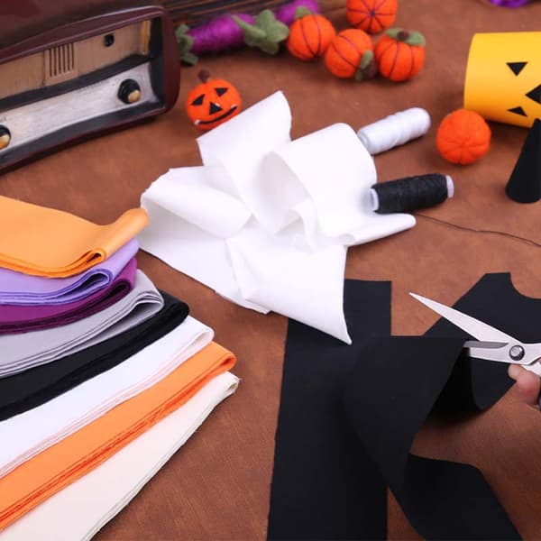 Halloween Tema Bomuldsstoffer Bundle Sæt til Projekter Håndværk Dekoration