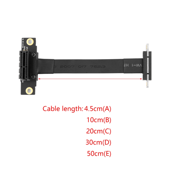PCI-E x1 3.0-kabel 90 graders förlängare för ljudkort 8Gbps Pcie Riser 1X Till 1X 30cm
