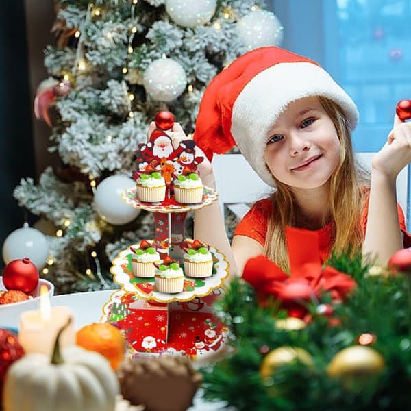 Juledessertstand Hurtig Samling Multi-lags Cupcake Serveringsbakke