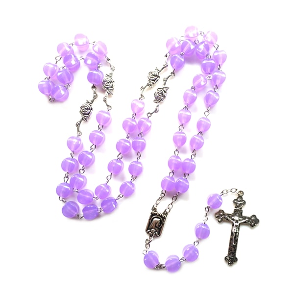 10 mm bønneperler lysende rosenkrans halskæde Jesus Kristus til kors vedhæng halskæder gløder i mørke religiøse smykker