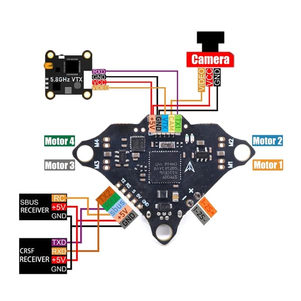 F4DC Quadcopter Kontrollkort BMP280 Barometer 1S 2S Batteri Kompatibelt