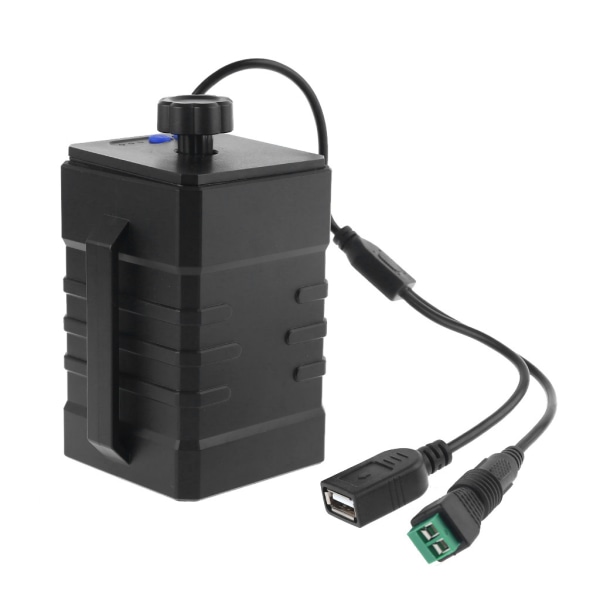 Bärbar batterilåda 18650 organizer för case med USB 5V för DC 16,8V power för cykel LED-ljus mobiltelefon Black