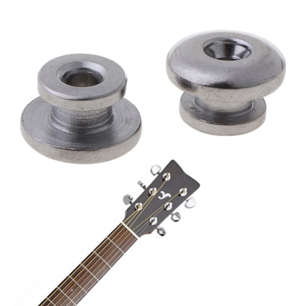 2 Krom Remband Knapplås Brickor Skruvar Ersättningsdel För Mandolin Gitarr