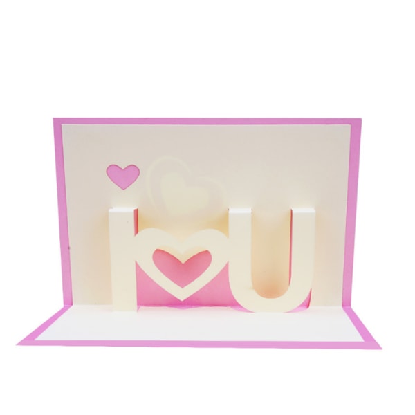 3D för popup-kort jag älskar dig gratulationskort med kuvertvykort för valentin Red
