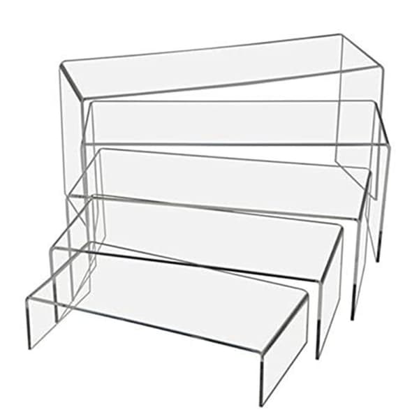Pakke med 5 akryl display-risere for cupcakes, figurer og samleobjekter