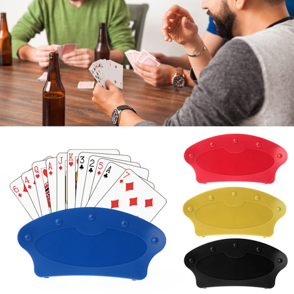 Muovinen pokeripelikorttiteline, kaareva muotoilu pöytälevy ja pokeripeliteline Yellow