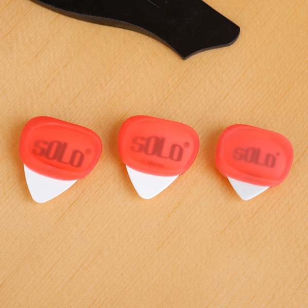 3 st plektrumgrepp för gitarrplektrum korkgitarrer plektrumgrepp silikongrepp Red