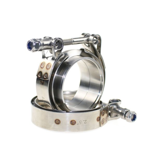 Avgass V-bandklämma med fläns 3'' V-band Turbos Rör Avgasklämma 76mm Width 22mm