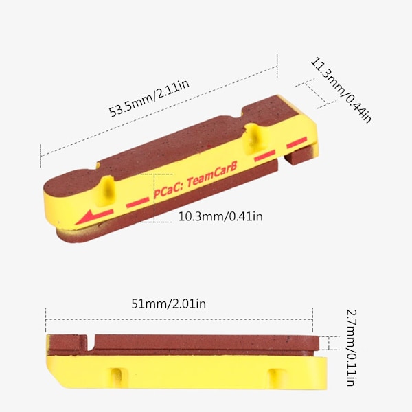 2 stk sykkelbremseklosser karbonbremseklosser karbonhjulputer korkbremsesko