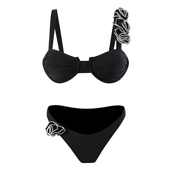 Kvinnors Två Delar Badkläder Hög Midja Botten Bikinis Badkläder Red S