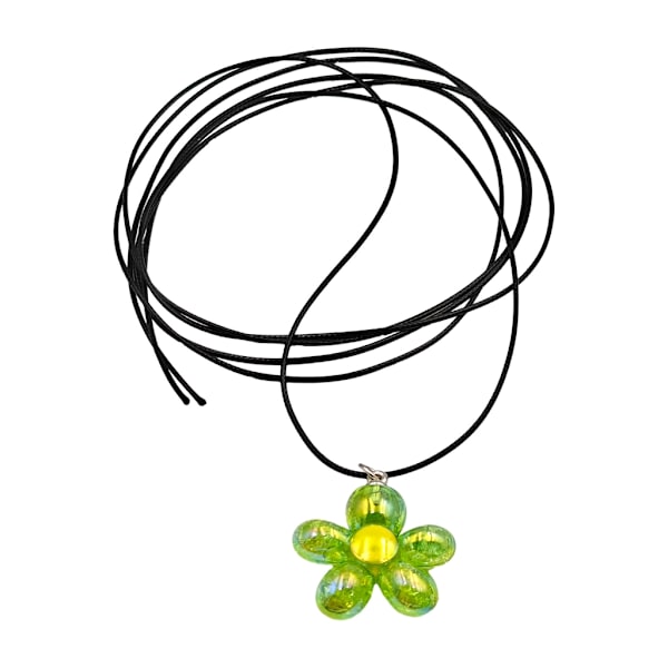 Bohemian nyckelbenskedja Blommahängshalsband för kvinnor Handgjorda akrylkedja Chokers Halsband Flickor Modesmycken