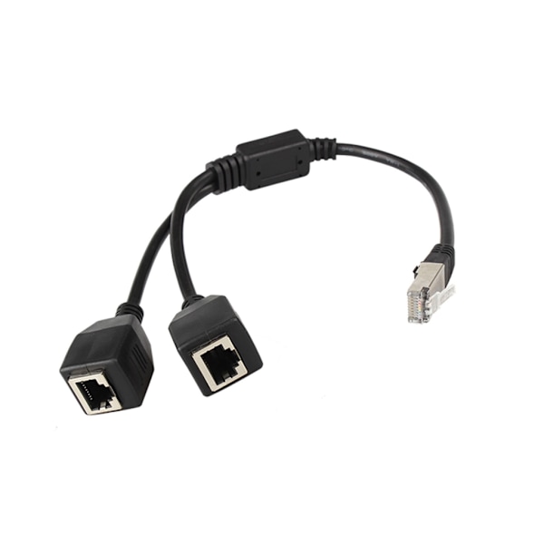 RJ45 1 han til 2 hun socket port LAN Ethernet netværk splitter adapter kabel 0,25m til computer router udstyr