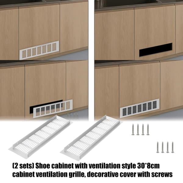 2-pack breda rektangulära ventilationsgaller, lätta att installera