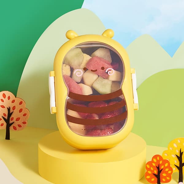 Matboks i rustfritt stål med sikker lås, Bees Lunch Box Outing Tableware