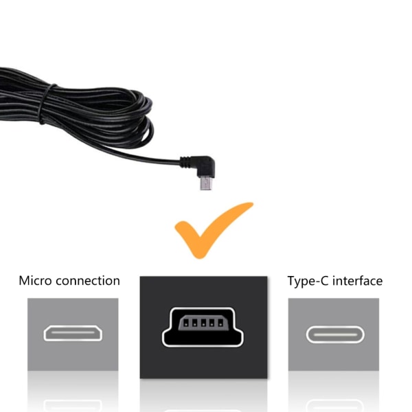 Dubbelport USB -billaddare med 5V2A mini- USB laddningskabel DC12V-35V-ingång för surfplattor och körinspelare