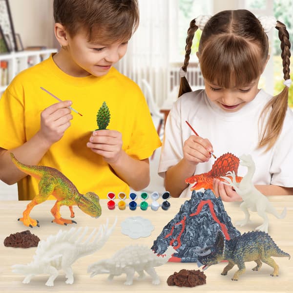 Maalaamaton dinosaurus DIY-piirustustarvikkeet luova piirustuspeli lapsille