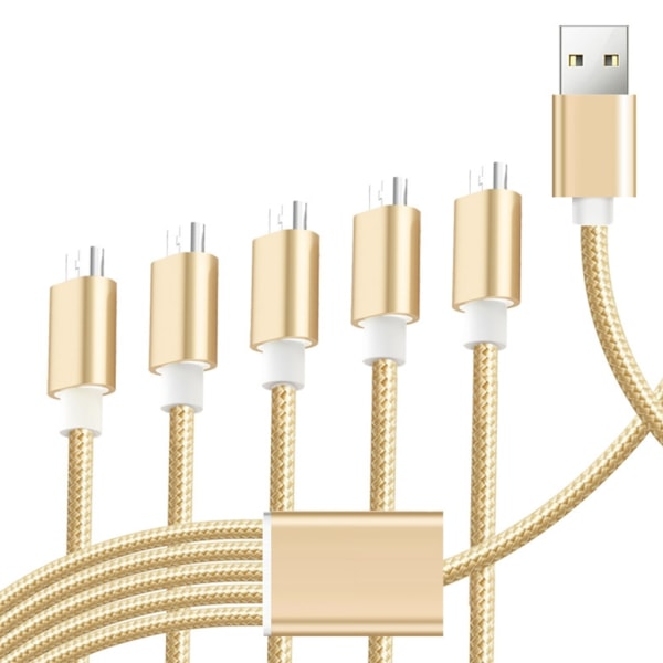 5-ports Micro USB Splitter Kabelledning 5-i-1 strømledning til opladning på farten