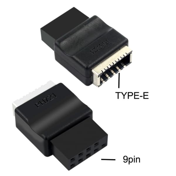 Moderkort USB2.0 9Pin till Typ Frontanslutningar Omvandlare Header Adapter