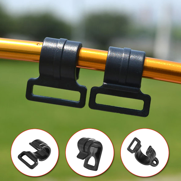 10 st klämmor set fälla klämmor tält snäpp hängare camping klämma klämmor tält krokar Black 11*20*6mm