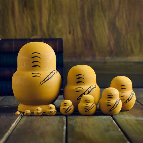 Handgjorda samlarobjekt ryska \"Nesting Dolls\" 10-lagers trä Matryoshka-set leksak