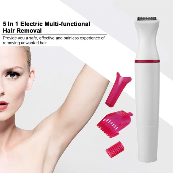 5-i-1 Mini Elektrisk Epilator Kvinner Multifunksjonell Barbermaskin Dame Hårfjerner