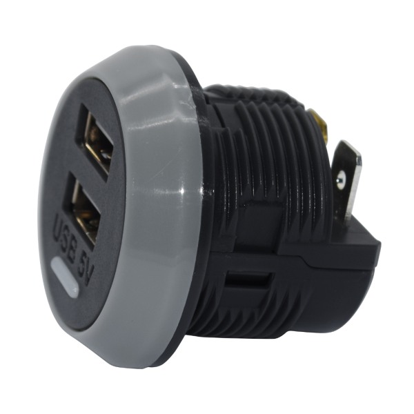 Auto Dual USB Port Laddning Billaddare Dubbelt uttag för 12V 24V Bilbuss 4.8A